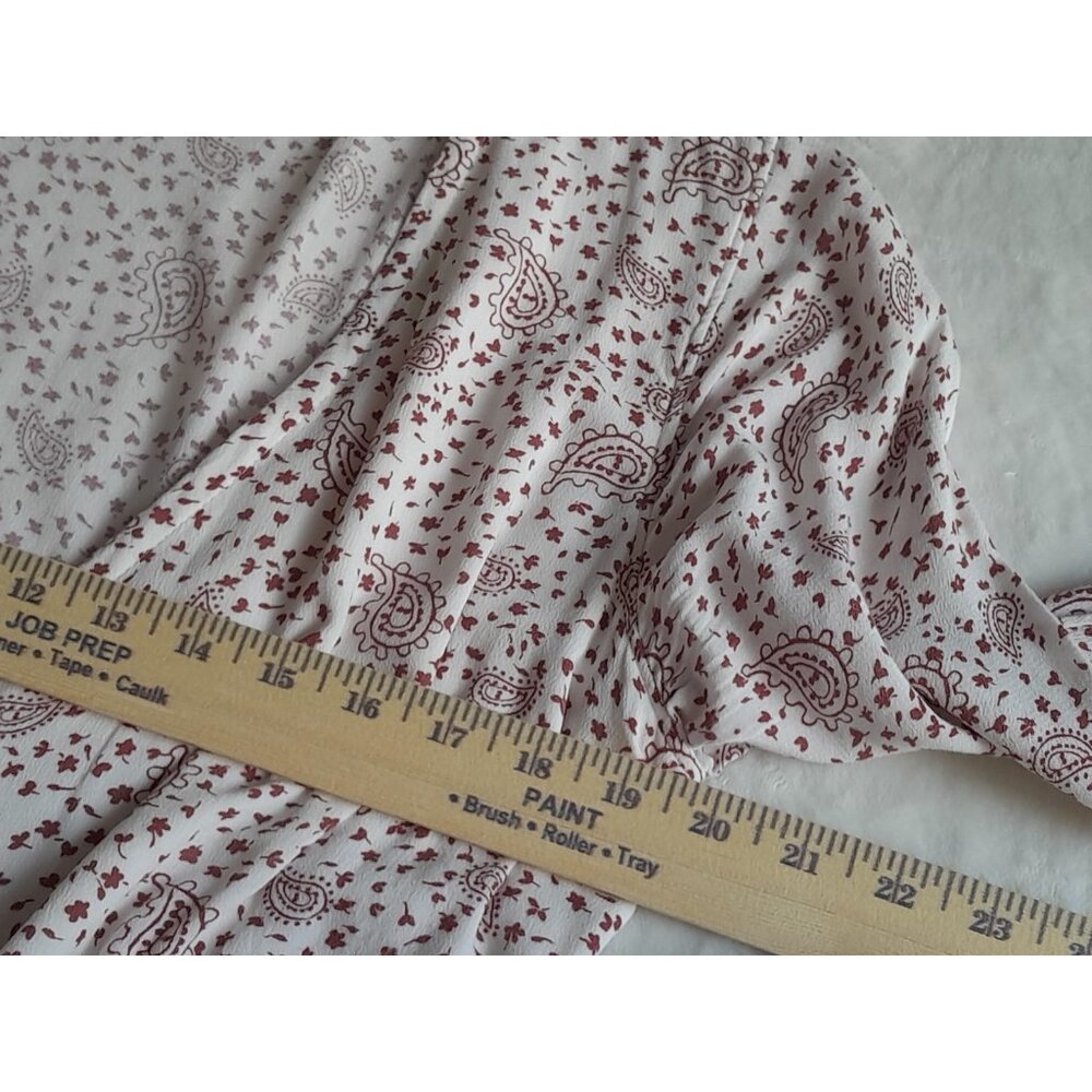 Abercrombie Fitch Sz Large Paisely Print Casual Lightweight Wrap Dress Red/White - Picture 10 of 11